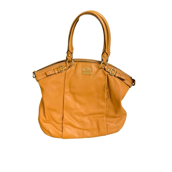 COACH Lindsay Mustard Yellow Satchel - Picture 3 of 10